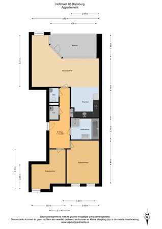 Floorplan - Hofstraat 86, 2231 WX Rijnsburg